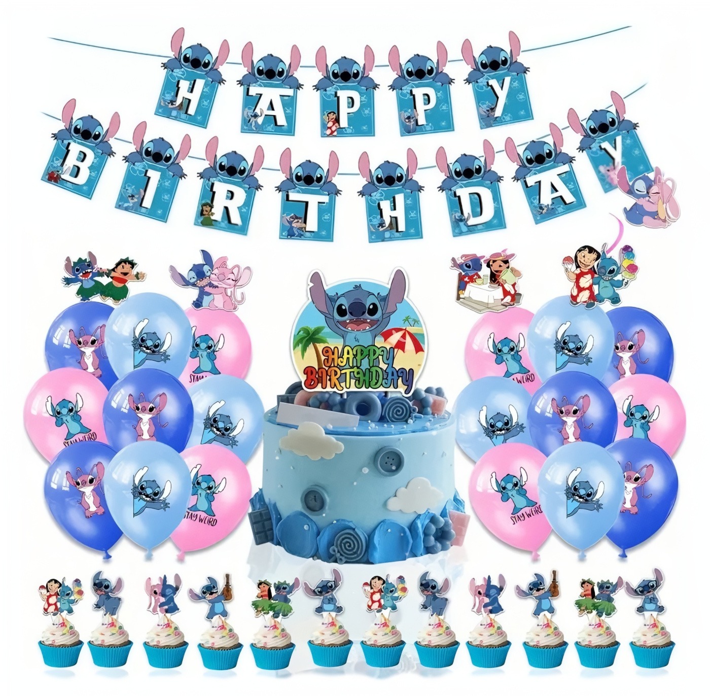 FunCo Velká narozeninová sada Lilo a Stitch 46 ks