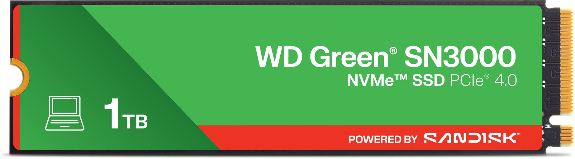 WD Green SN3000 NVMe SSD POWERED BY SANDISK 1 TB