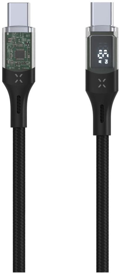 FIXED Cable USB-C/USB-C 2m černý s displejem a podporou PD
