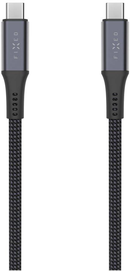 FIXED Multimedia Cable USB-C/USB-C USB4 gen2 20Gbps PD 3.1 240W 4K@60Hz 1.2m opletený šedý