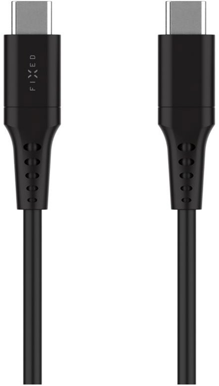 Kabel FIXED Cable USB-C/USB-C a podporou PD 0.3m USB 2.0 60W Liquid silicone černý.