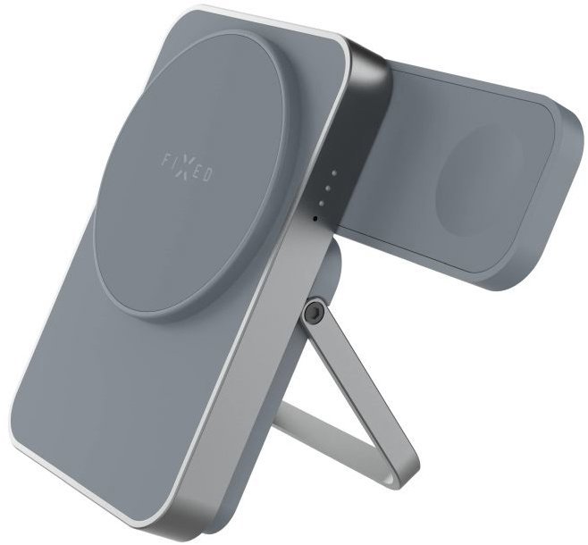 FIXED MagZen 5 Stand s integrovanou Apple Watch nabíječkou a podporou MagSafe 5 000 mAh šedá