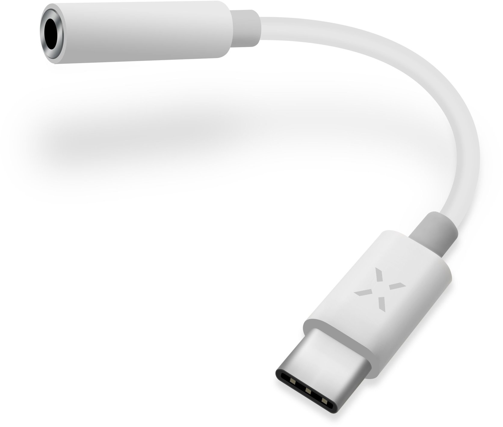 FIXED LINK pro připojení sluchátek z USB-C na 3,5mm jack s DAC chipem bílá