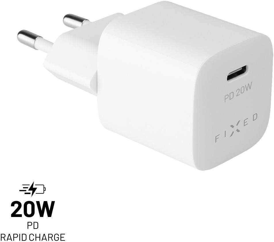 FIXED PD Rapid Charge Mini s USB-C výstupem a podporou PD 20W bílá