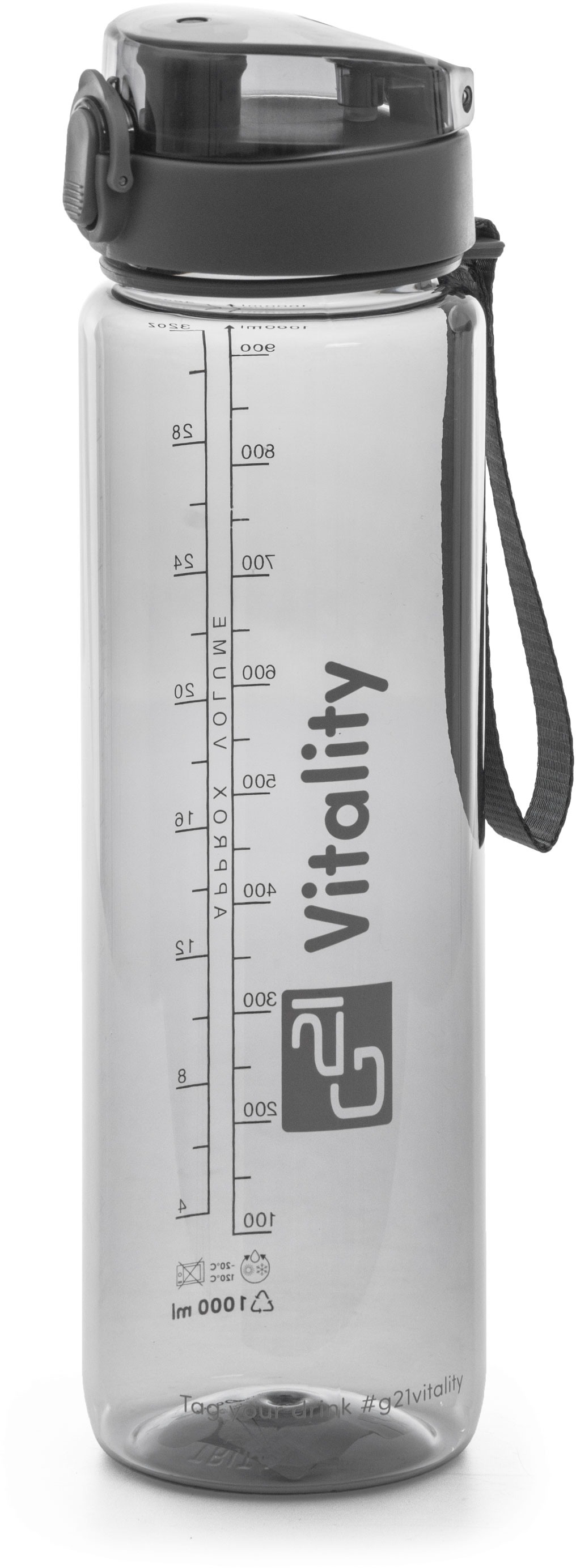 Láhev G21 na pití, 1000 ml, šedá