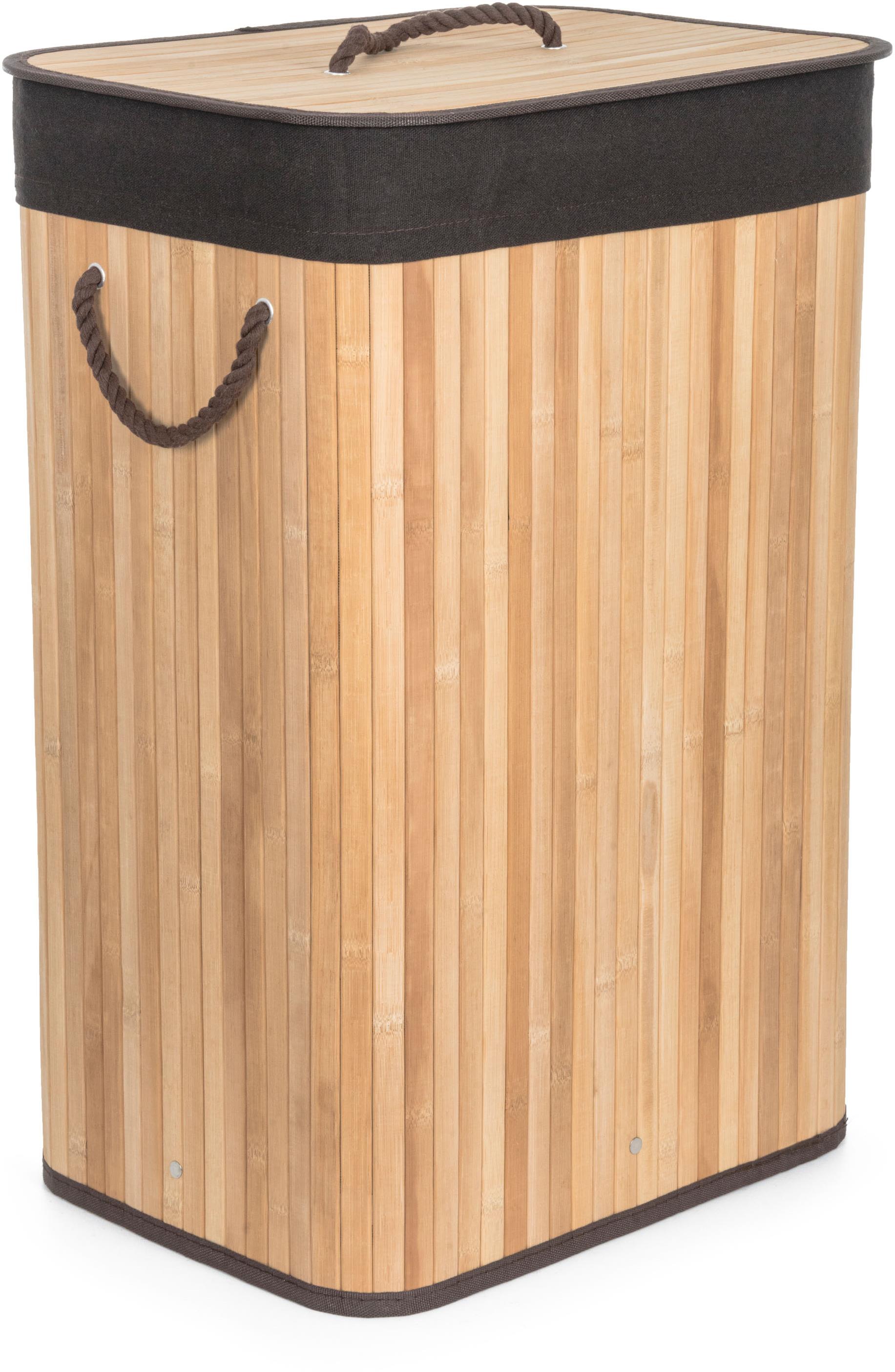 G21 Koš 40 × 30 × 60 cm 72 l s hnědým látkovým košem, bambus