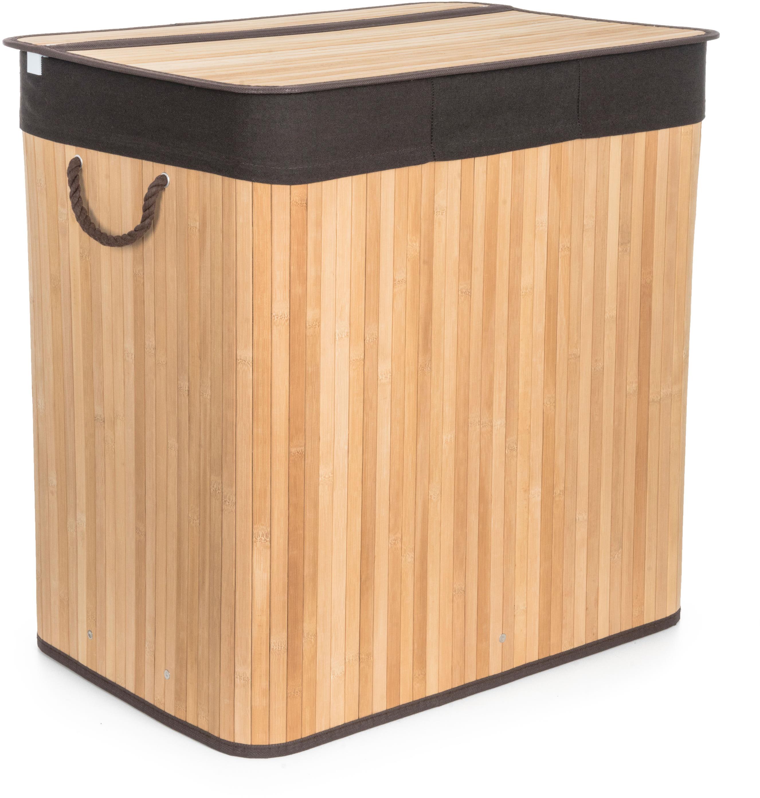 G21 Koš 60 × 40 × 63 cm 150 l s hnědým látkovým košem, bambus