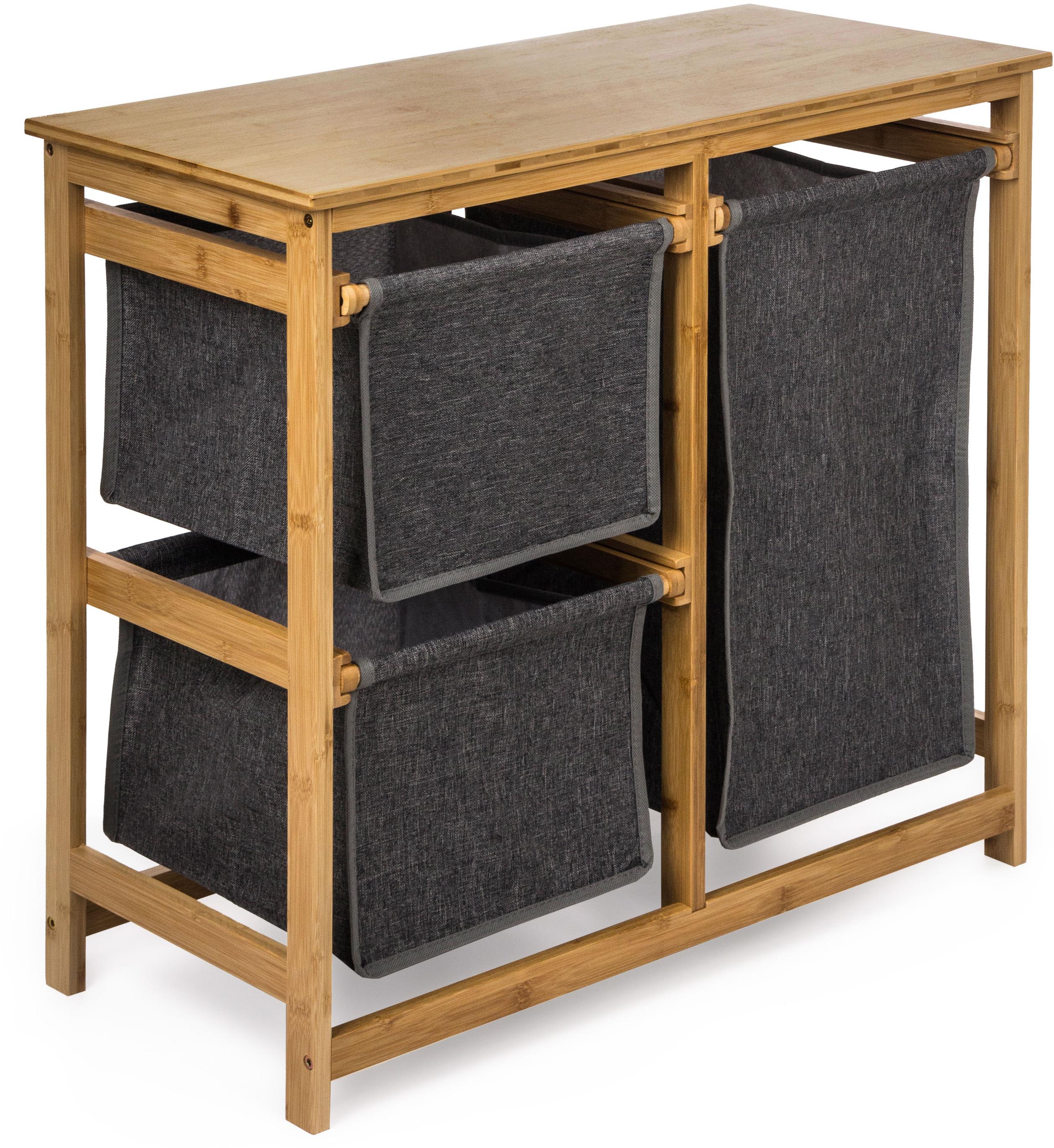 G21 Koš 68 × 33 × 65 cm s úložnými boxy 72 l, bambus