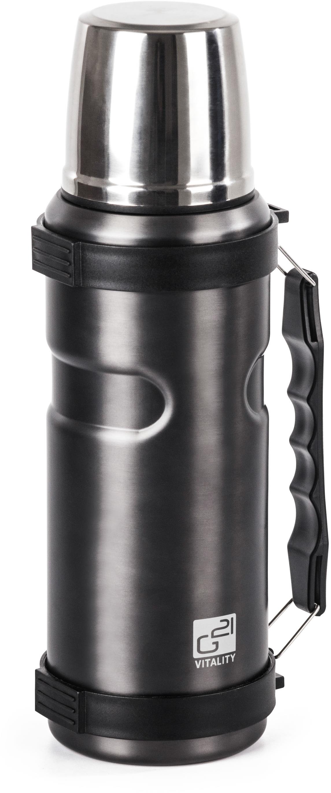 G21 Termoláhev na pití, 1000 ml, ocelově šedá s rukojetí