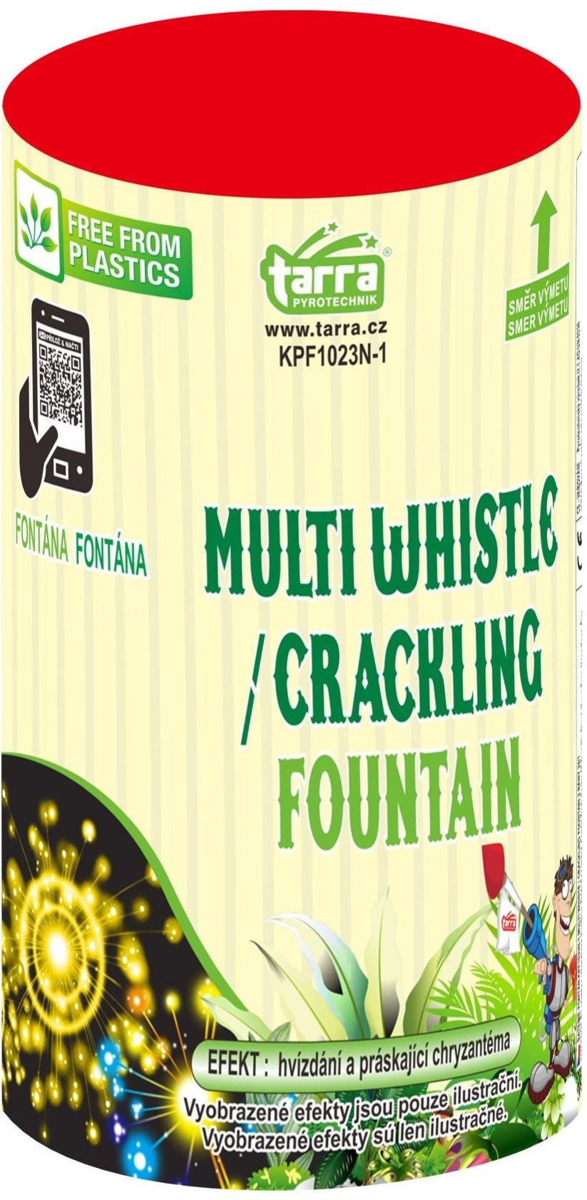Tarra Baterie Fountain multi whistle - cracling green line, 2 rány