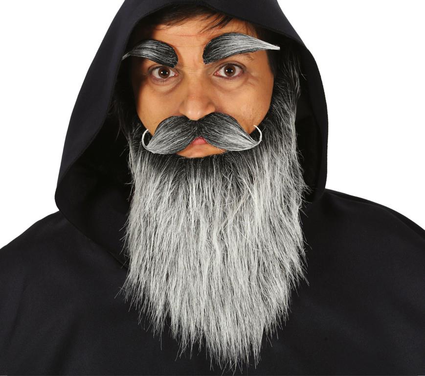 Guirca Dlouhý šedý vous s knírem