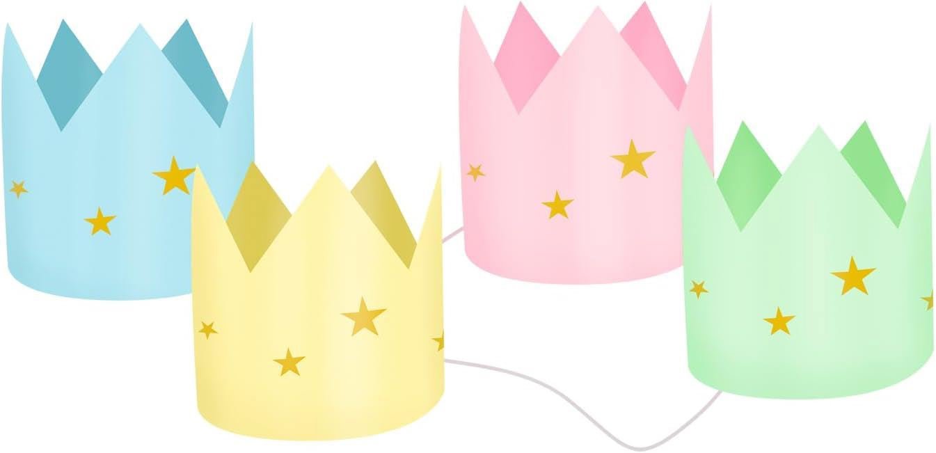 Amscan Papírové korunky pastelové Unicorn, mix 8 ks