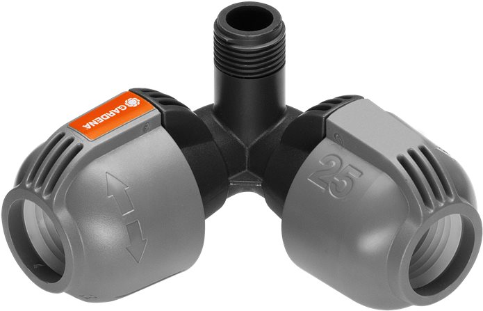 GARDENA L-kus 25 mm - vnější závit 1/2", s rohovou přípojkou zadešťovače