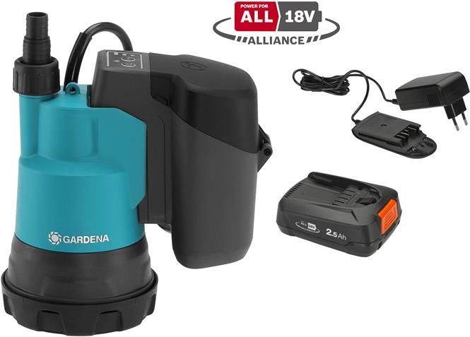 GARDENA Akumulátorové čerpadlo ponorné tlakové pro čistou vodu 2000/2 - set