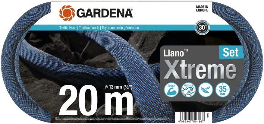 GARDENA Hadice zahradní, textilní Liano Xtreme 1/2", sada - délka 20 m