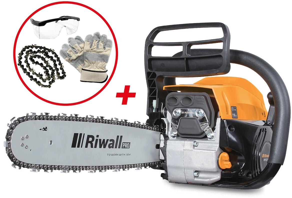 RIWALL PRO Řetězová pila benzínová RPCS 5140 SET