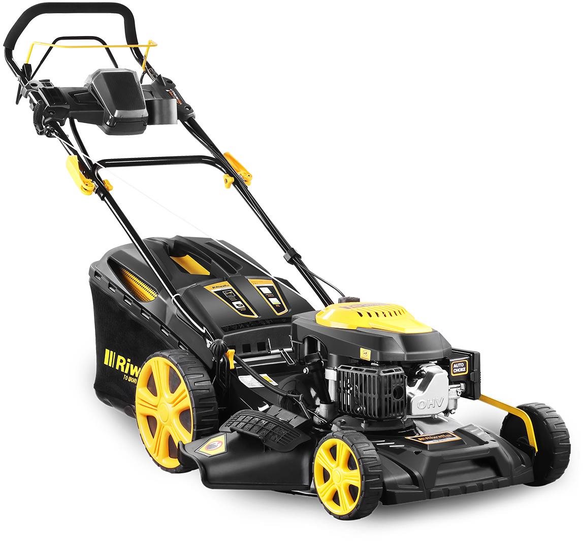 RIWALL PRO Rotační sekačka benzínová s pojezdem a startérem 4v1 RPM 5135 E