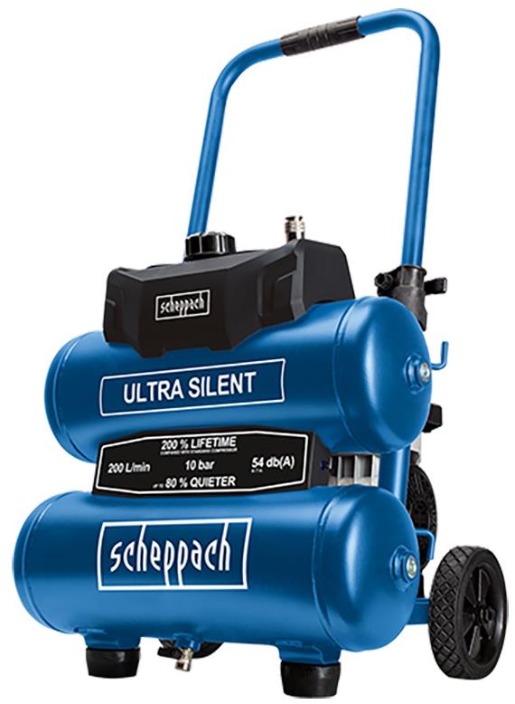 SCHEPPACH Kompresor se vzdušníkem 20l, bezolejový dvouválcový tichý HC 20 Si Twin ultra