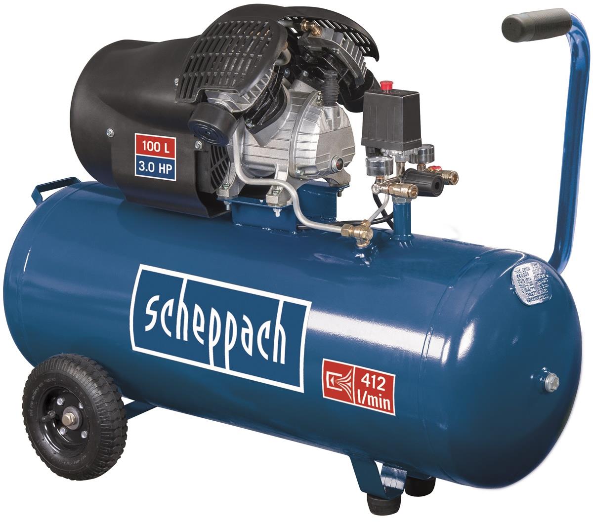 SCHEPPACH Kompresor se vzdušníkem 100l, olejový dvouválcový HC 120 DC