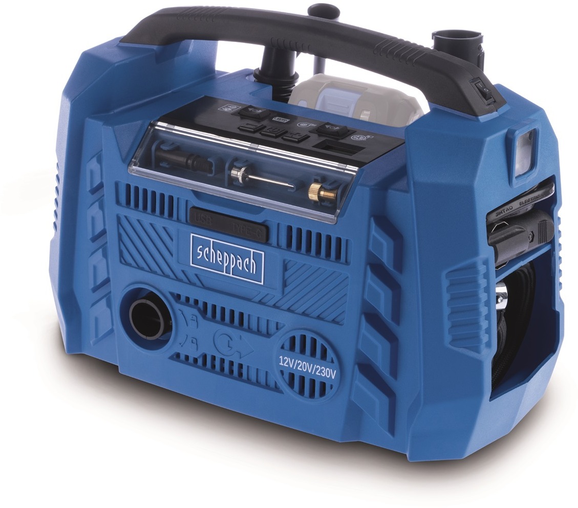 SCHEPPACH Kompresor hybridní Air Force 6 (20V IXES, 12V, 230V, bez AKU)