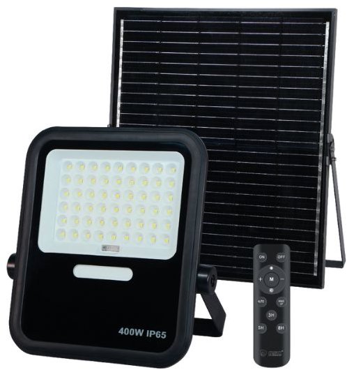 Garsaco Venkovní solární LED reflektor 400 W, 3000 lm, studená bílá, samostatný solární panel, DO
