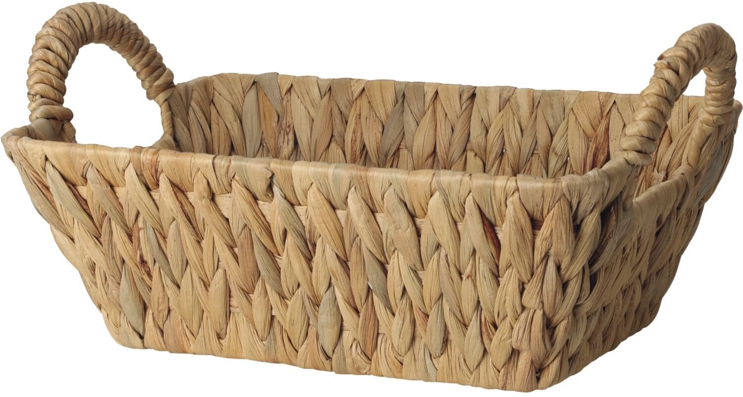 Gastro Košík s úchyty z vodního hyacintu, hranatý, 150 × 330 × 200 mm