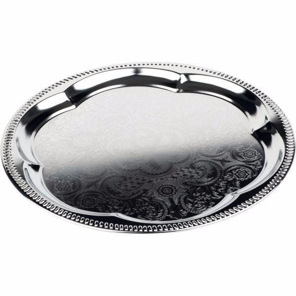 APS Servírovací tác 35 cm kulatý chromovaný