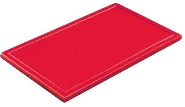 Gastro Prkénko krájecí plastové 32,5x26,5x2 cm GN 1/2, s drážkou, červené