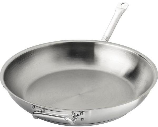 ilios Pánev 40 cm, s nerezovým povrchem a madlem
