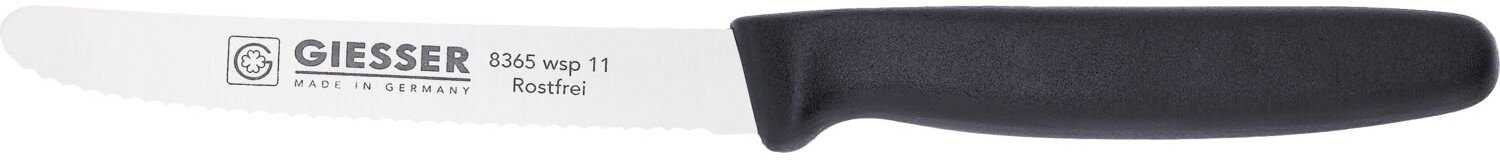 GIESSER Univerzální nůž vlnitá čepel, délka 220 mm, délka čepele 110 mm, černý