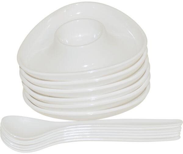 Stojánek na vajíčko plast 6 ks se lžičkami