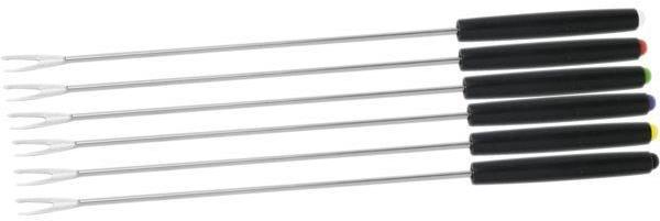 Fackelmann Fondue sada vidliček 6 ks, nerez, 250 mm, s barevnou koncovkou