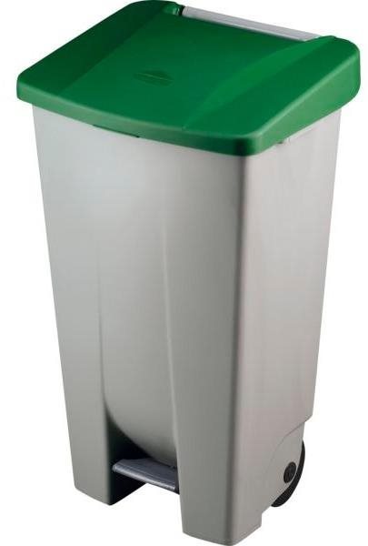 Gastro Odpadkový koš nášlapný 120 l, šedá/zelená