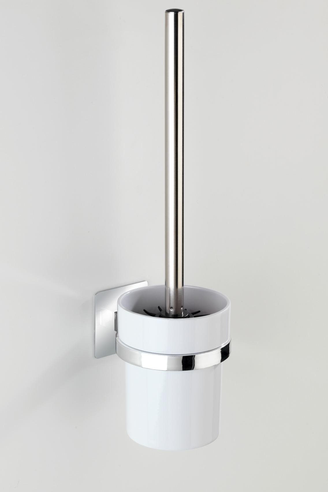 WENKO BEZ VRTÁNÍ TurboLoc QUADRO - WC štětka, kovově lesklá
