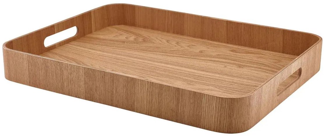 GENWARE Servírovací podnos, dřevěná dýha, hnědý, 50 × 38 × 6 cm