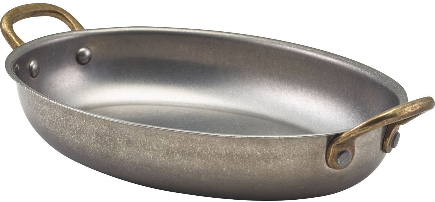 GENWARE Servírovací hrnec oválný, nerez Vintage, objem 0,7 l, výška 4 cm