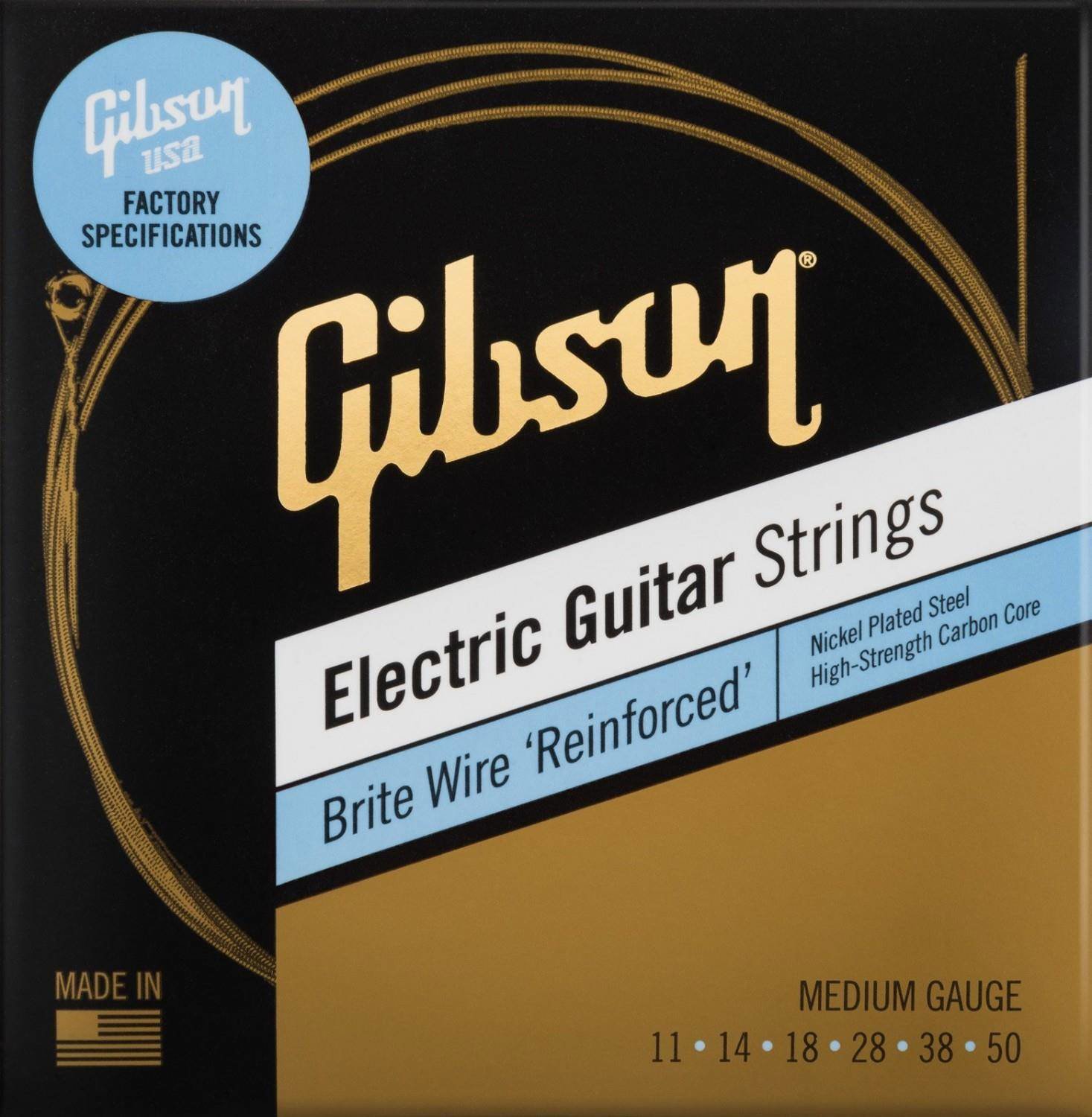 Gibson SEG-BWR11 Brite Wire Reinforced Electric Guitar Strings 11-50 Medium