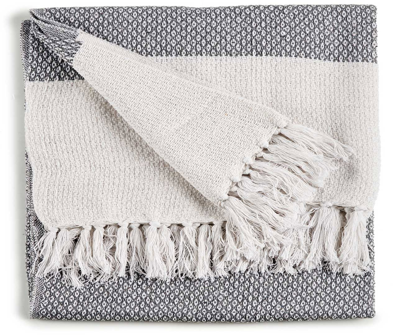 Giftdecor Bavlněný přehoz na postel, 130 × 160 cm, šedý