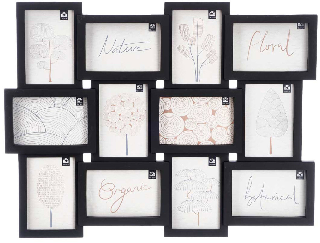 Giftdecor Fotorámeček na více fotografií 10 × 15 cm, 12 fotek, černý