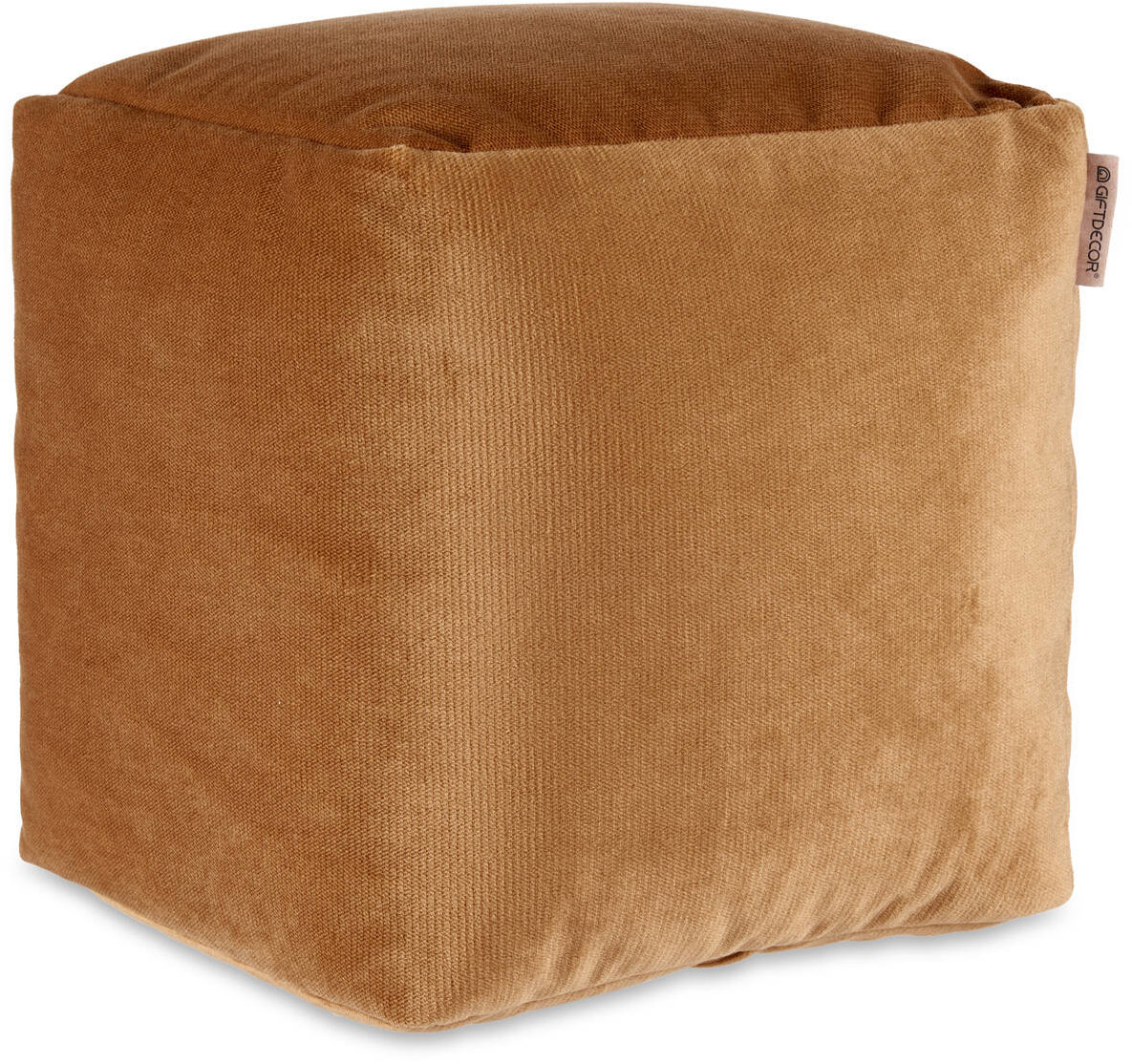 Giftdecor Sametový taburet, 30 × 30 cm, oranžový