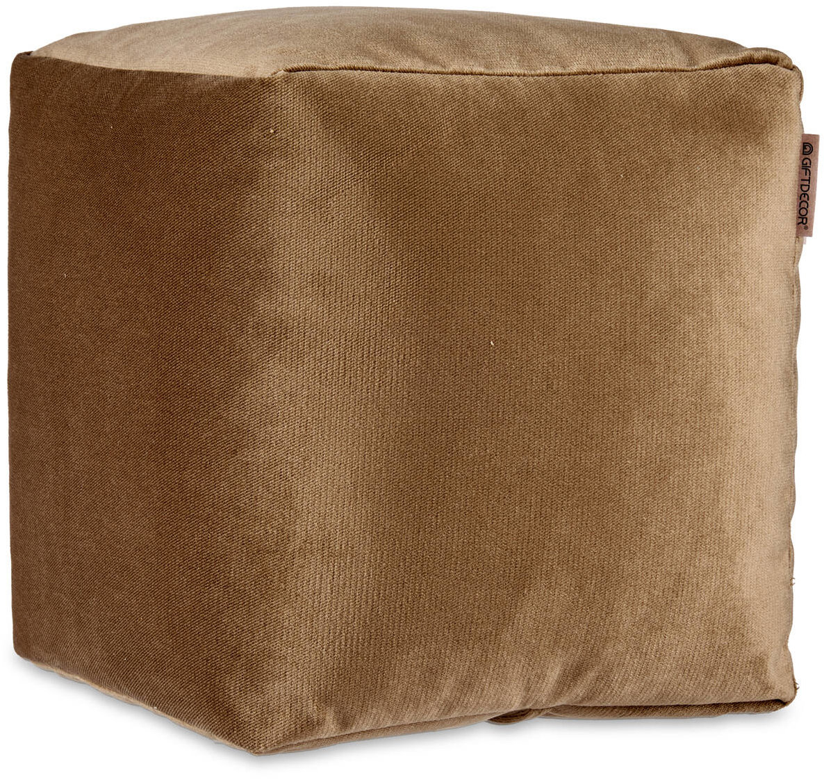 Giftdecor Sametový taburet, 30 × 30 cm, hnědý