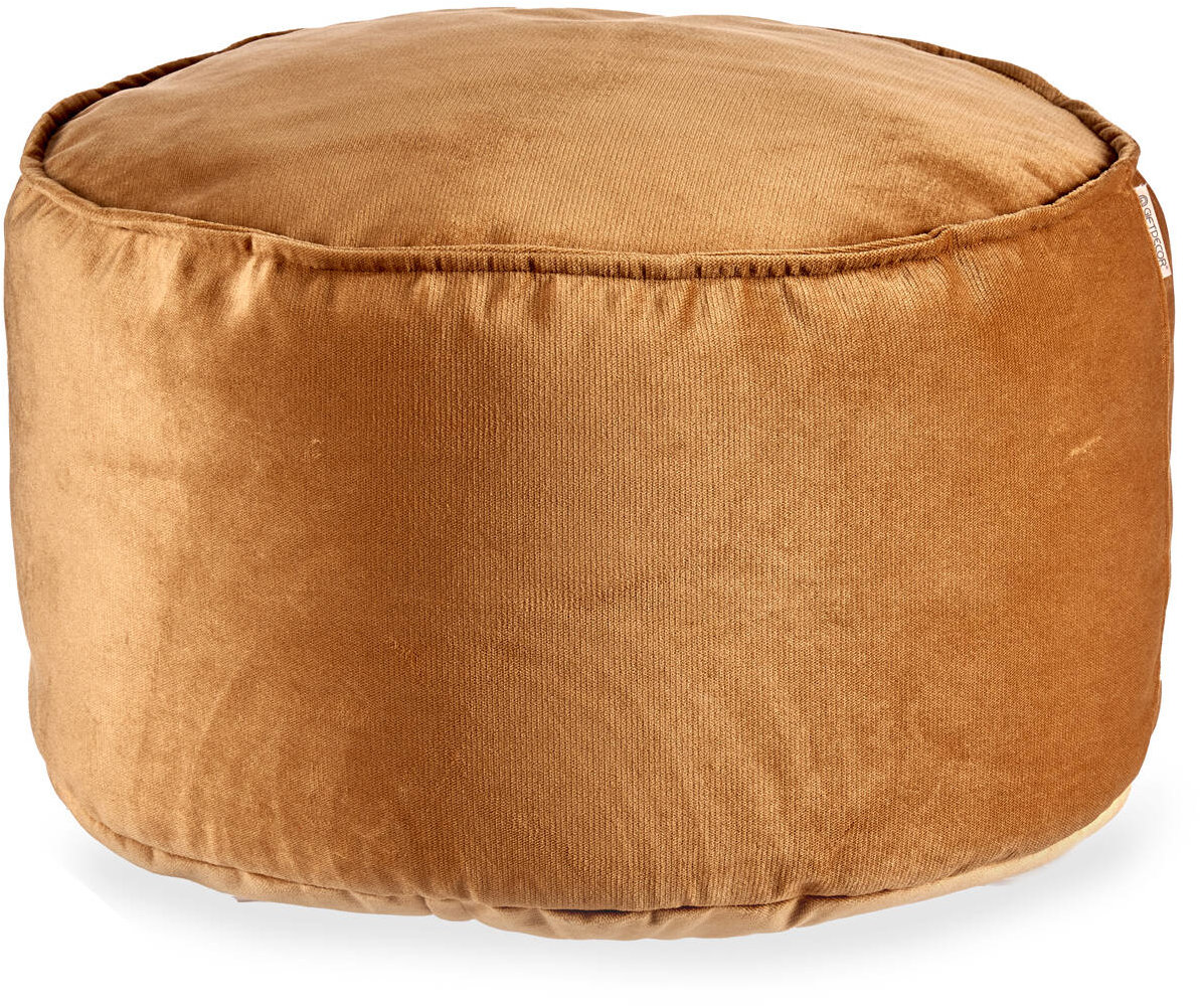 Giftdecor Sametový taburet, průměr 60 cm, oranžový