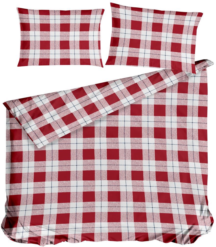 Gipetex bavlněné povlečení Kostka červené 220 × 200 / 2 × 70 × 90 cm
