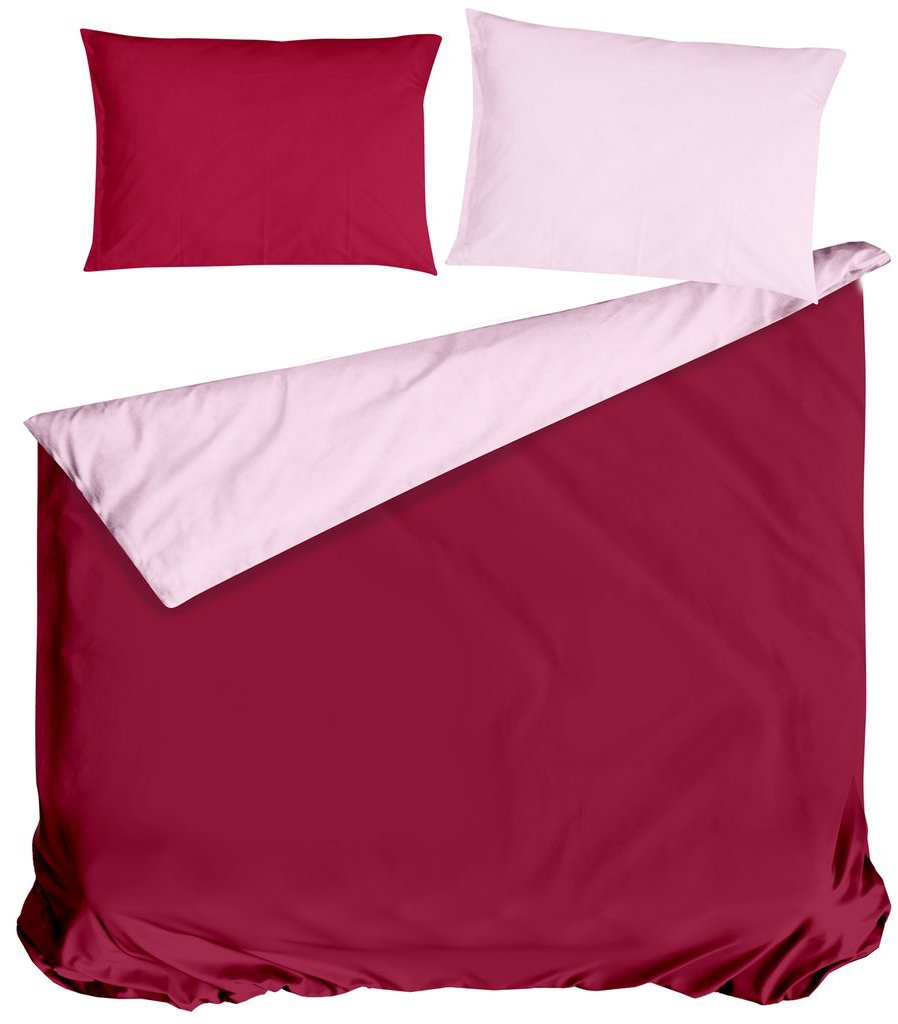 Gipetex bavlněné povlečení Doubleface vínové-růžové 220 × 200 / 2 × 70 × 90 cm