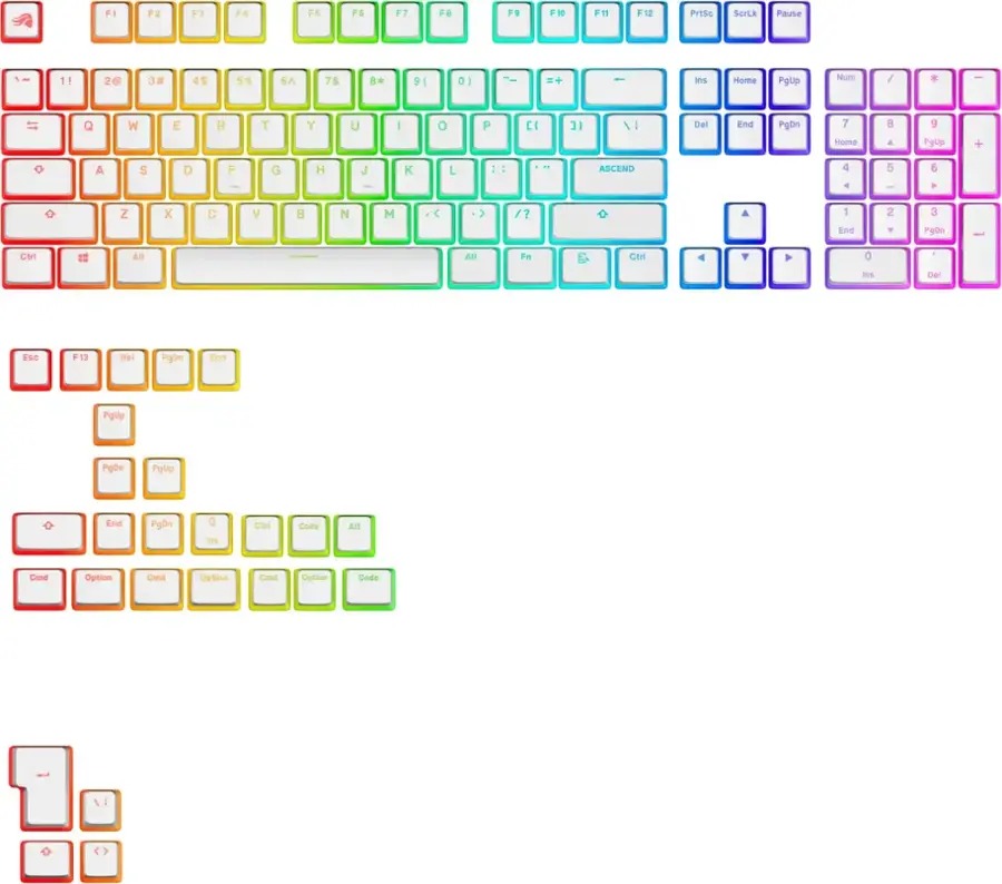 Glorious Aura V3 Keycaps White - Retail - US