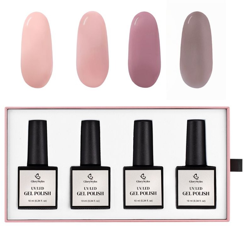 GloryStyles Sada gel laků GP14 Milky
