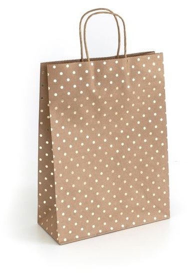 Galeria Papieru M - zlaté puntíky na dárkový papír.