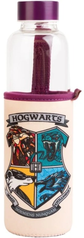 Harry Potter - Erb of Hogwarts - skleněná láhev na pití