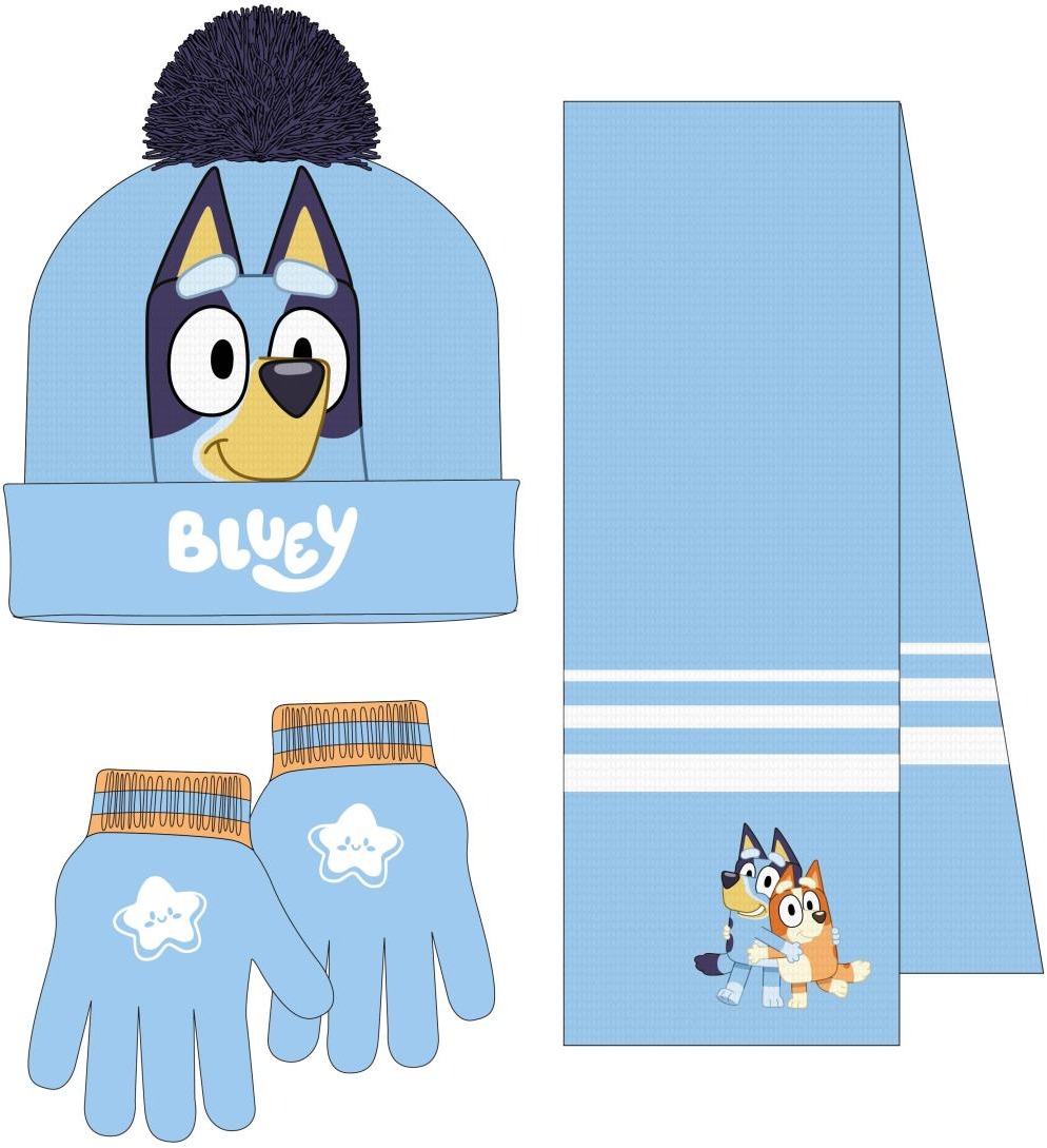 Bluey - čepice, rukavice, šála