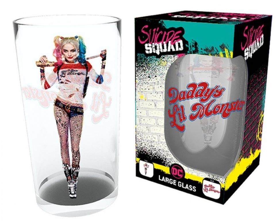 DC Comics Suicide Squad: Harley Stand - sklenice z čirého skla